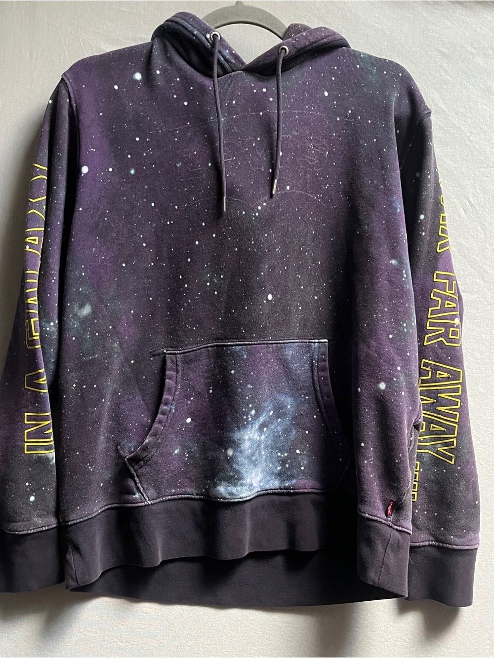 Levis Star Wars Galaxy Print Pullover Hoodie Size L Cotton Blend Fleece